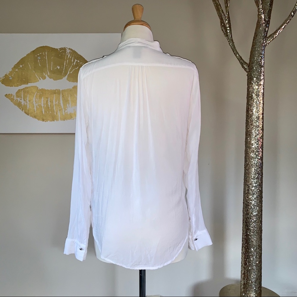 Whbm Open Front Artist Workit Blouse Size 2 - image 3